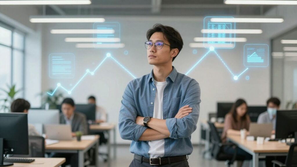 Tech leader strategizing for revenue growth and profitability.