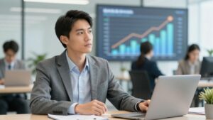 Business professional planning growth strategy